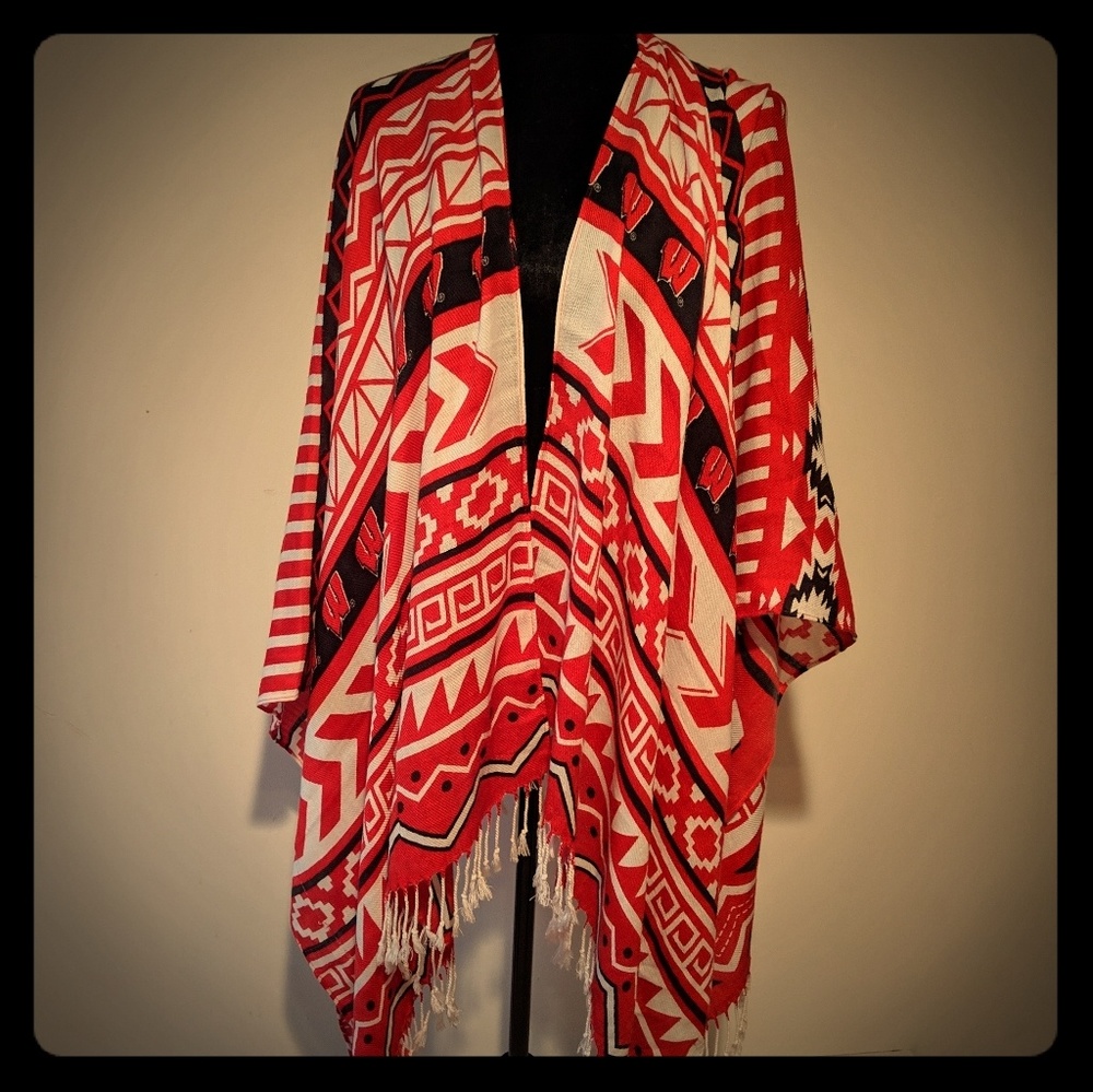 Wisconsin Badgers poncho scarf
